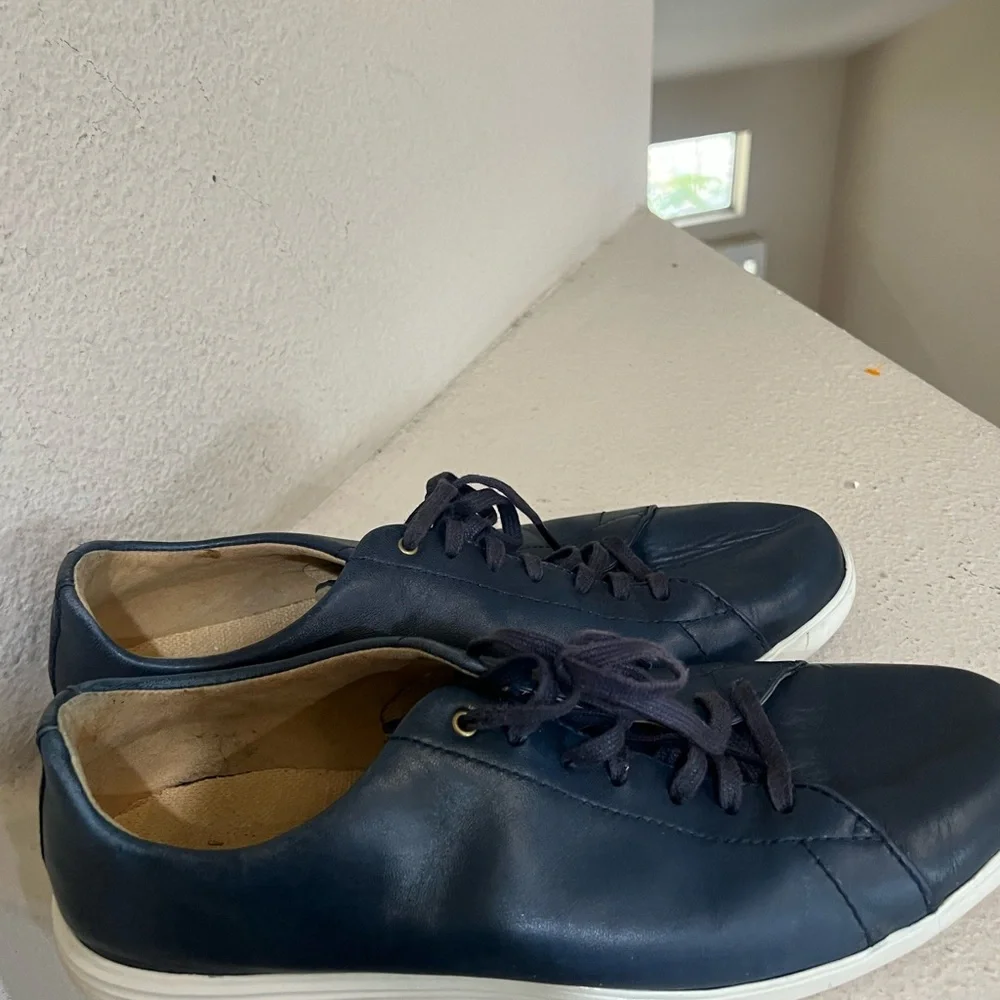 Cole Haan Grand OS Crosscourt II Shoes Mens Size 12M Navy Blue Leather‎